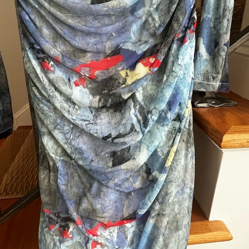 Kay Unger Beautiful Multi Color Mesh Fitted Dress… - image 6